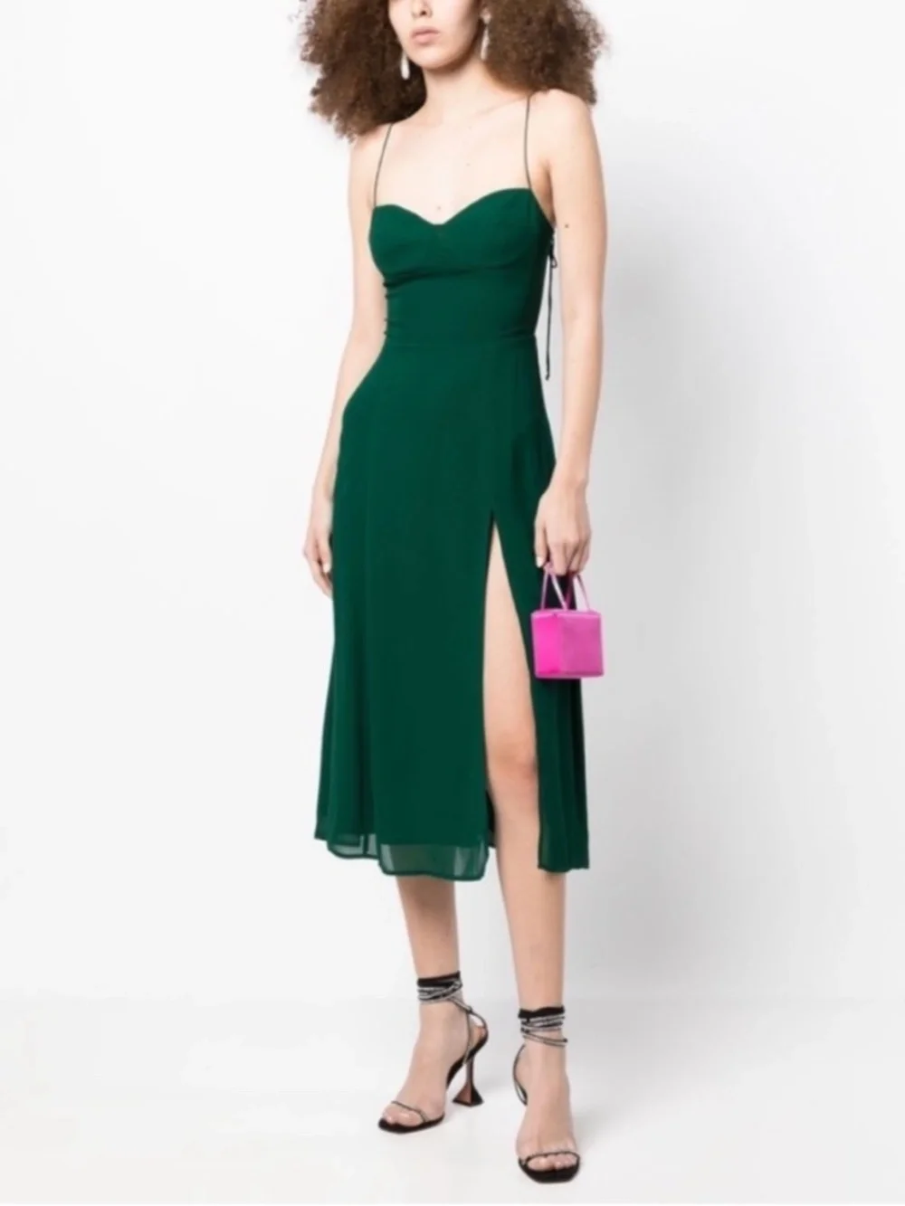 NEW Reformation Juliette Dress Emerald 12 - Picture 4 of 17